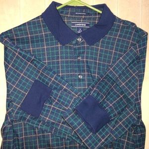Lands End Large Long Sleeve Polo Shirt